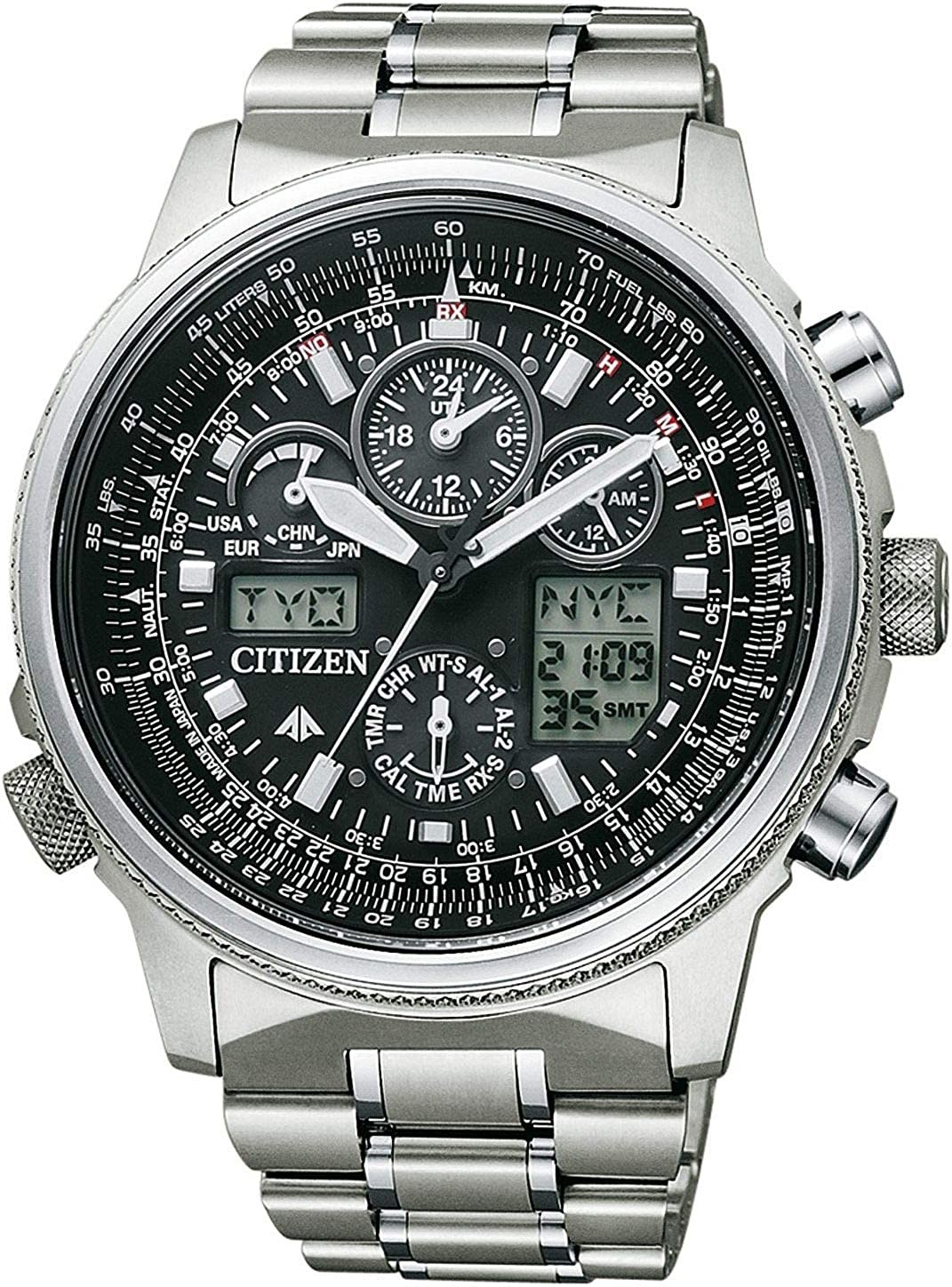 Citizen Men's Analogue-Digital Eco-Drive Watch with Titanium Strap JY8020-52E