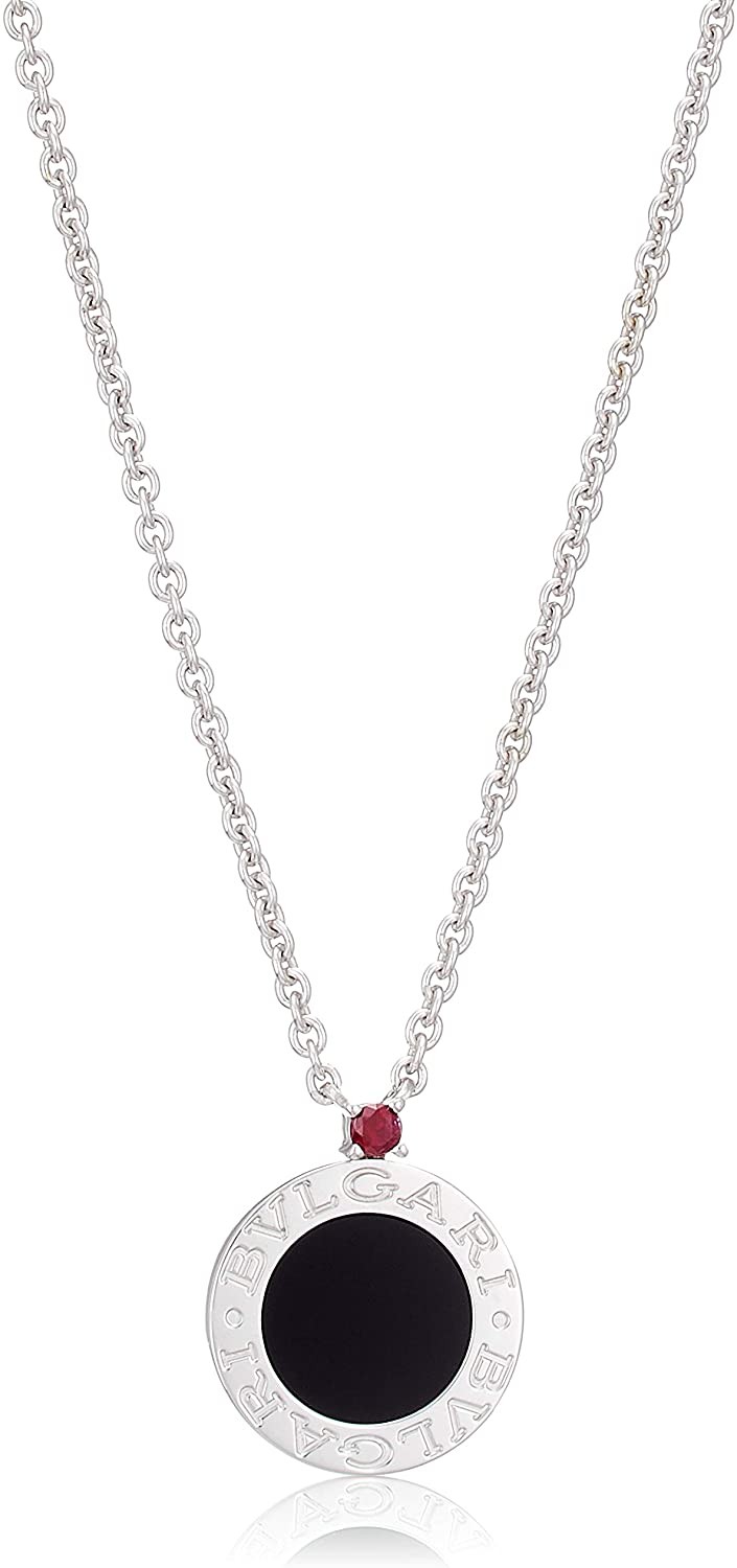 【寶格麗】縞瑪瑙純銀項鍊 356910 黑色